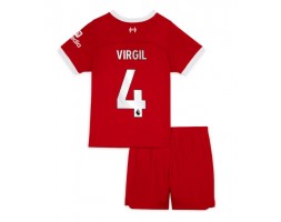 Liverpool Virgil van Dijk #4 Replica Home Stadium Kit for Kids 2023-24 Short Sleeve (+ pants)